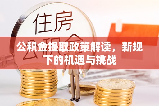 湛河公积金提取政策解读，新规下的机遇与挑战