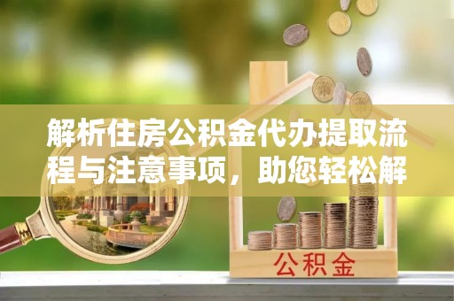 湛河解析住房公积金代办提取流程与注意事项，助您轻松解决资金难题