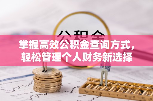 湛河掌握高效公积金查询方式，轻松管理个人财务新选择