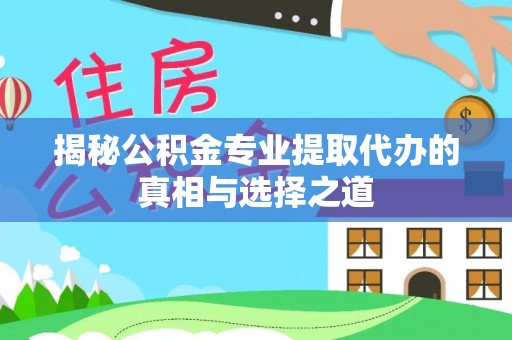 湛河揭秘公积金专业提取代办的真相与选择之道