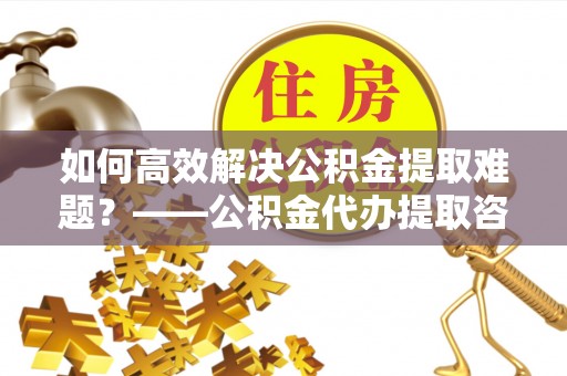 湛河如何高效解决公积金提取难题？——公积金代办提取咨询服务全解析