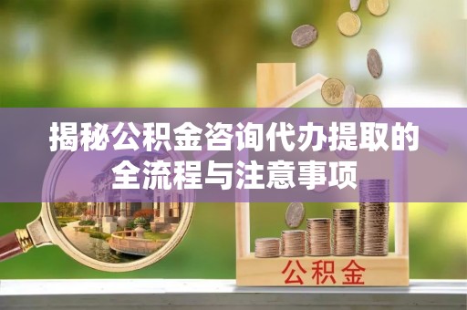 湛河揭秘公积金咨询代办提取的全流程与注意事项