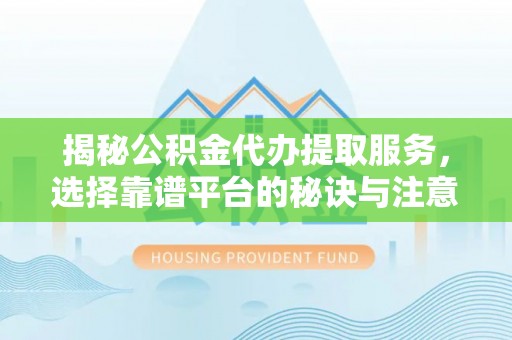 湛河揭秘公积金代办提取服务，选择靠谱平台的秘诀与注意事项