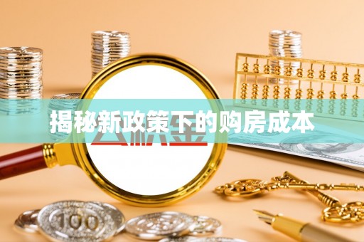 湛河揭秘新政策下的购房成本