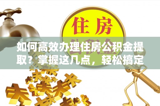 湛河如何高效办理住房公积金提取？掌握这几点，轻松搞定！