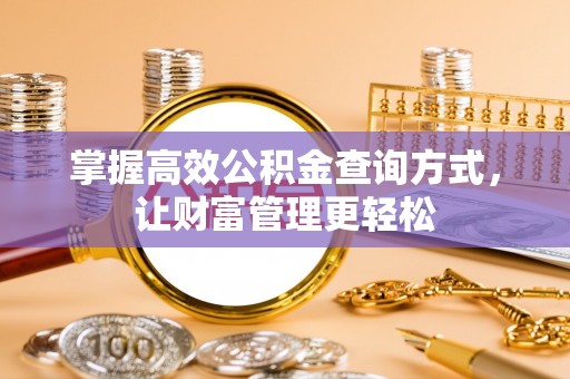 湛河掌握高效公积金查询方式，让财富管理更轻松