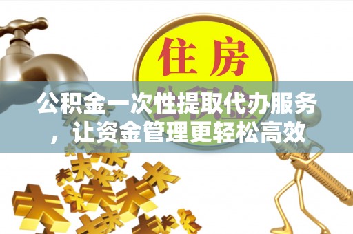 湛河公积金一次性提取代办服务，让资金管理更轻松高效