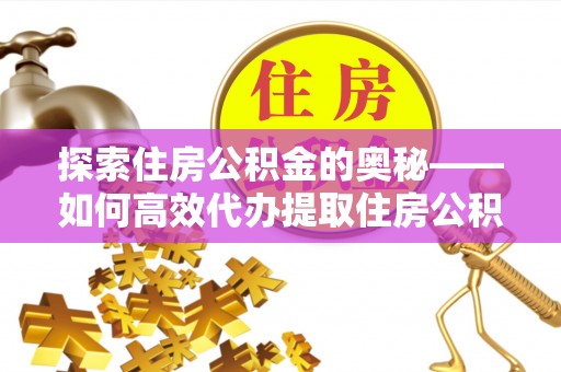 湛河探索住房公积金的奥秘——如何高效代办提取住房公积金