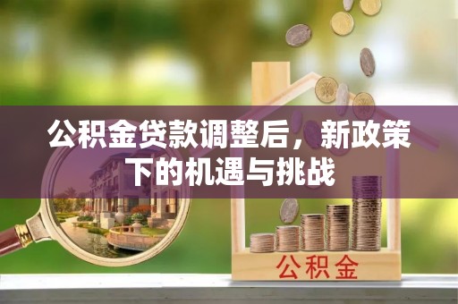湛河公积金贷款调整后，新政策下的机遇与挑战