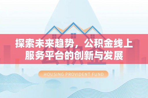 湛河探索未来趋势，公积金线上服务平台的创新与发展