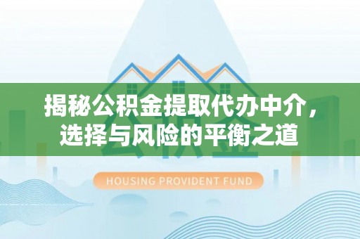 湛河揭秘公积金提取代办中介，选择与风险的平衡之道