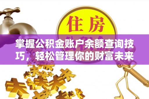 湛河掌握公积金账户余额查询技巧，轻松管理你的财富未来