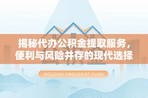 湛河揭秘代办公积金提取服务，便利与风险并存的现代选择
