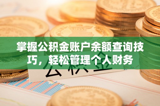 湛河掌握公积金账户余额查询技巧，轻松管理个人财务