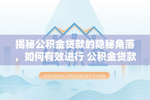湛河揭秘公积金贷款的隐秘角落，如何有效进行 公积金贷款风险防控
