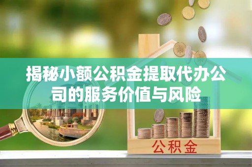 湛河揭秘小额公积金提取代办公司的服务价值与风险