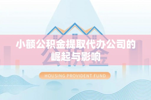 湛河小额公积金提取代办公司的崛起与影响